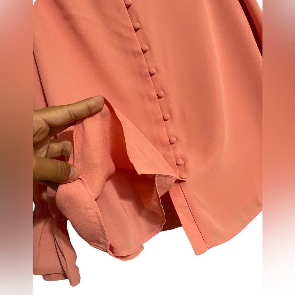 Alfani Tops | Alfani Button Front Blouse  Color:Pink | Size:M - Picture 5 of 10